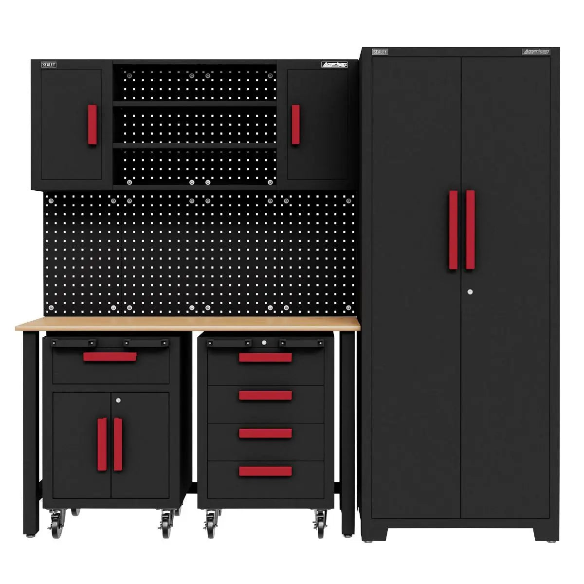 Sealey American Pro Complete Garage Storage System with Mobile Trolley x 2 White Rose Tools