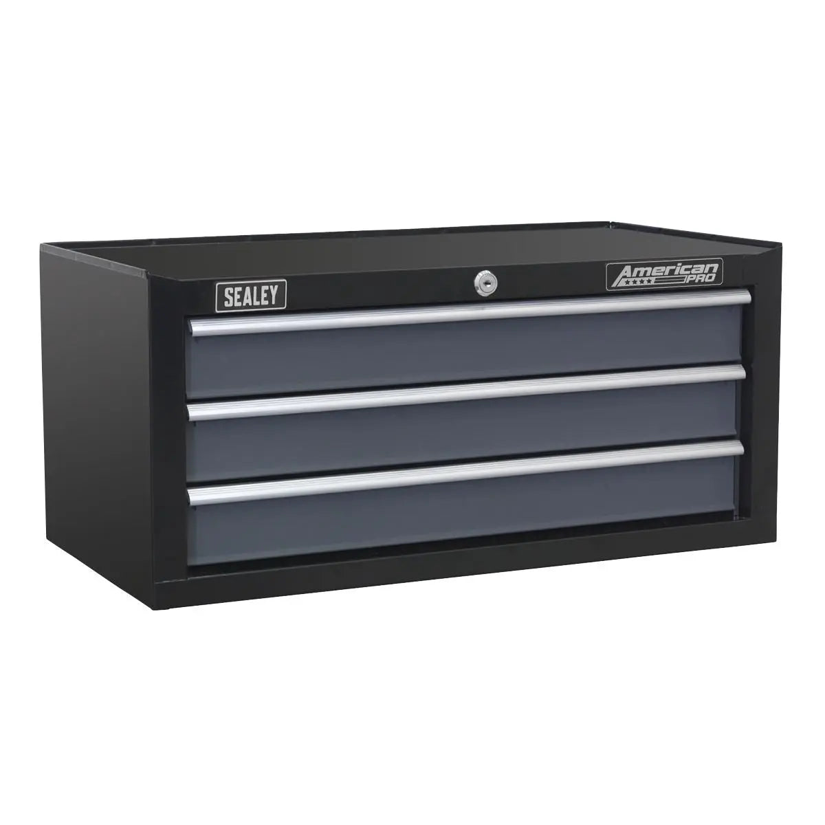 Sealey American Pro Mid-Box Tool Chest 3 Drawer with Ball-Bearing Slides - Black/Grey