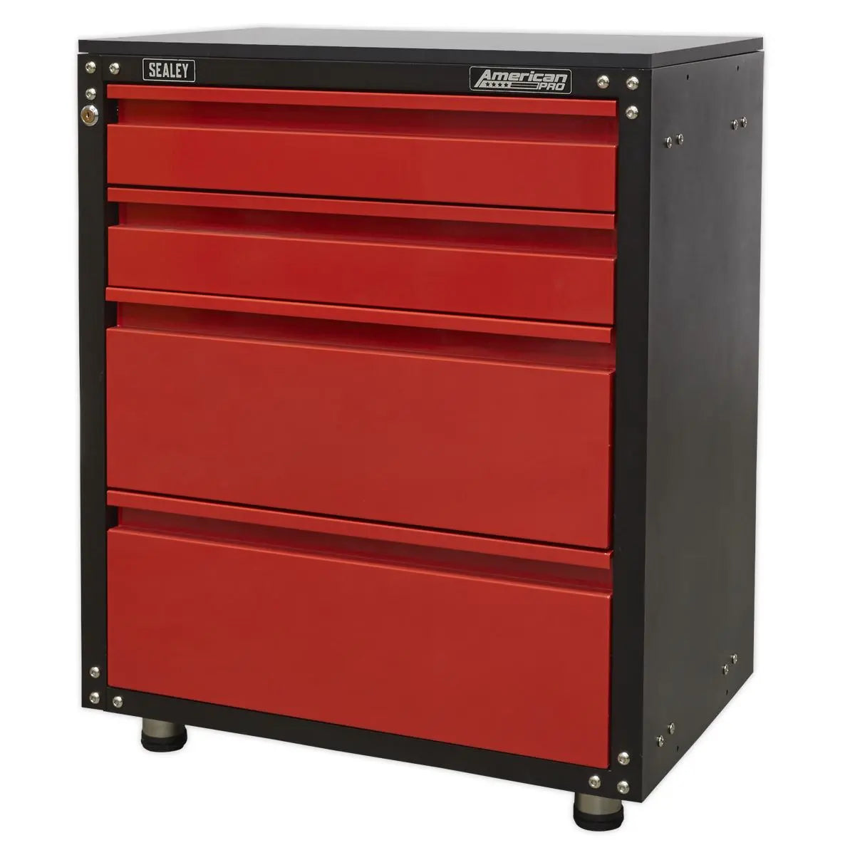 Sealey American Pro Modular 4 Drawer Cabinet with Worktop 665mm White Rose Tools