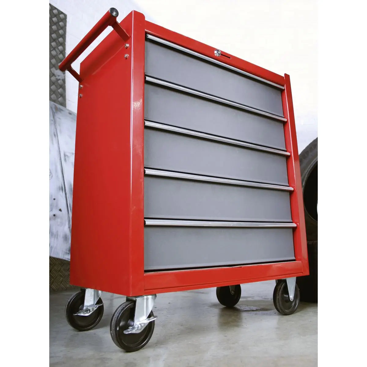 Sealey American Pro Rollcab 5 Drawer with Ball-Bearing Slides - Red/Grey