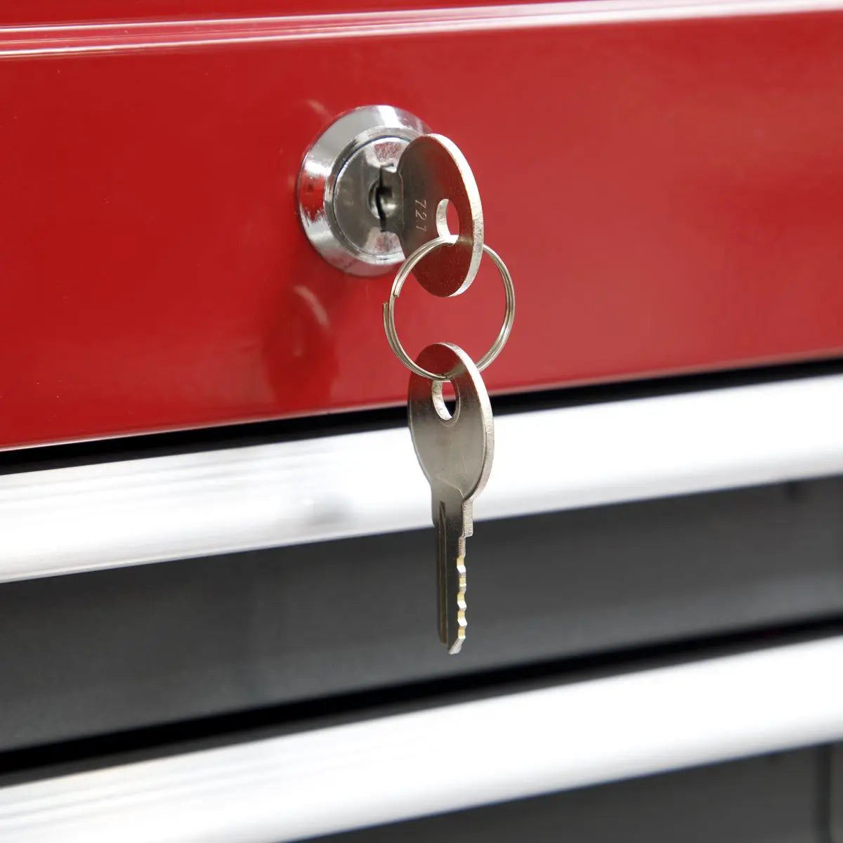 Sealey American Pro Rollcab 7 Drawer with Ball-Bearing Slides - Red/Grey White Rose Tools