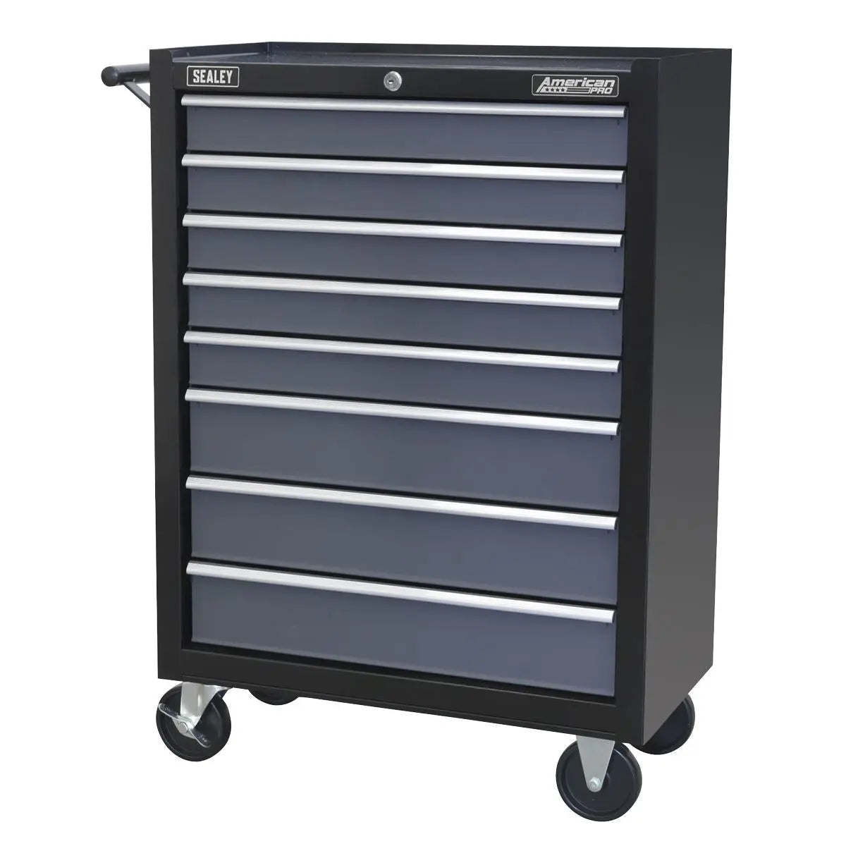 Sealey American Pro Rollcab 8 Drawer with Ball-Bearing Slides - Black/Grey