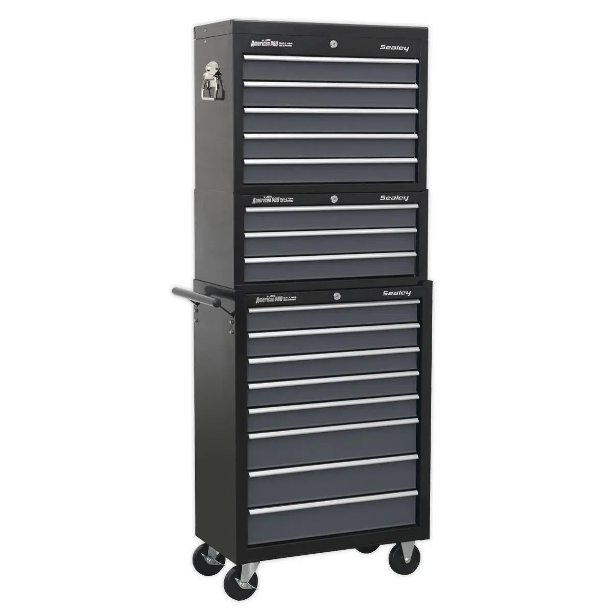 Sealey American Pro Tool Chest Combination 16 Drawer with Ball-Bearing Slides - Black/Grey