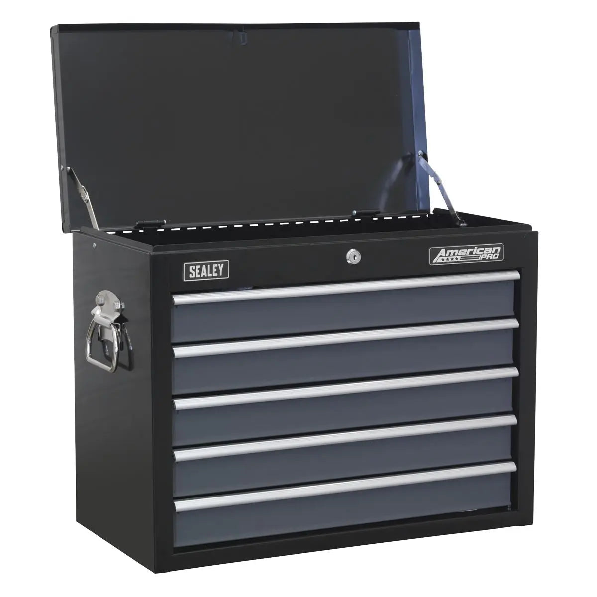 Sealey American Pro Tool Chest Combination 16 Drawer with Ball-Bearing Slides - Black/Grey & 468pc Tool Kit