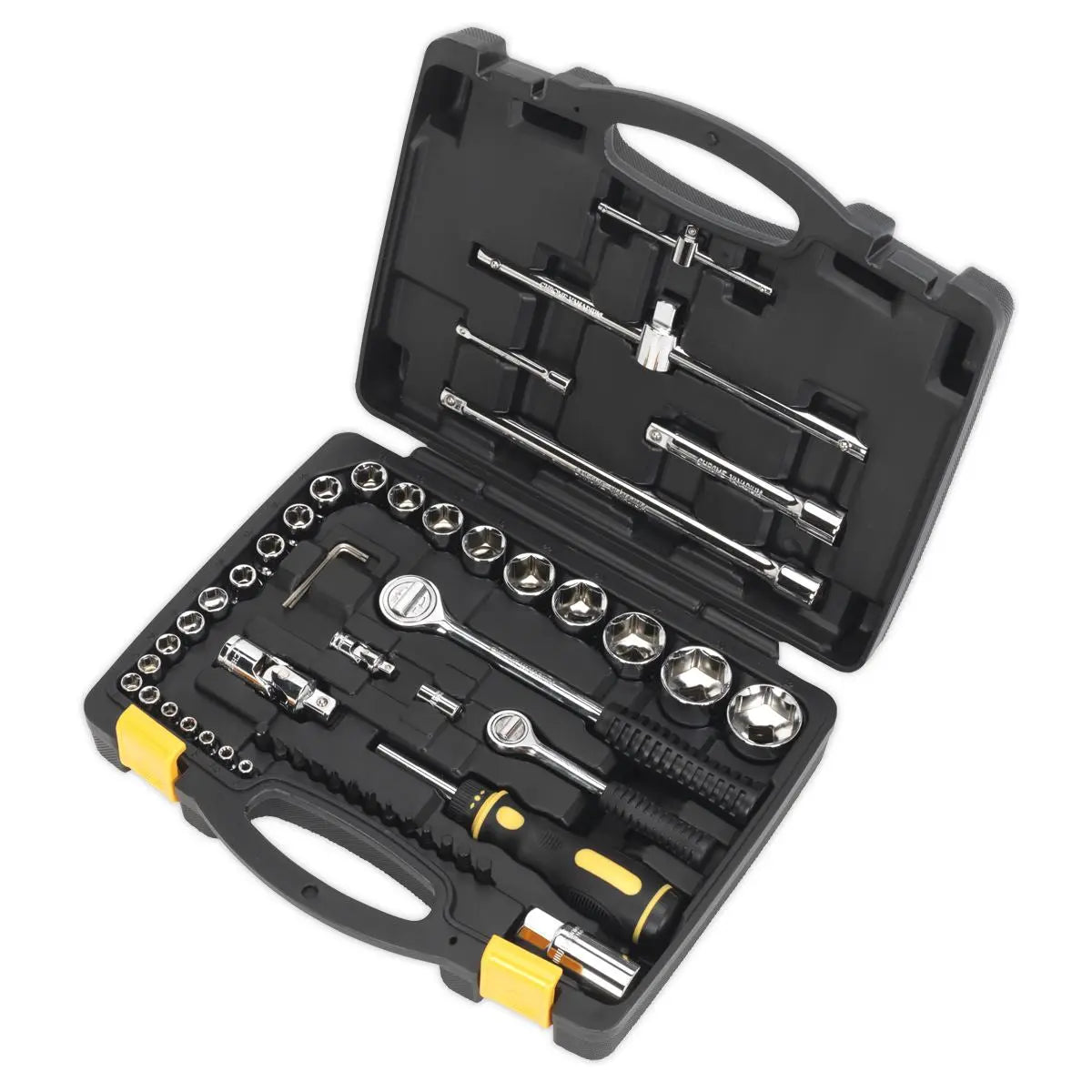 Sealey American Pro Topchest & Rollcab Combination 14 Drawer with Ball-Bearing Slides - Red/Grey & 281pc Tool Kit