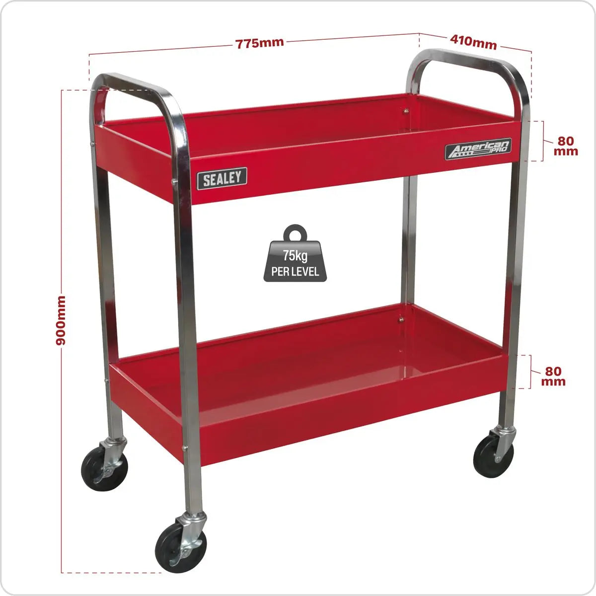 Sealey American Pro Trolley 2-Level Heavy-Duty