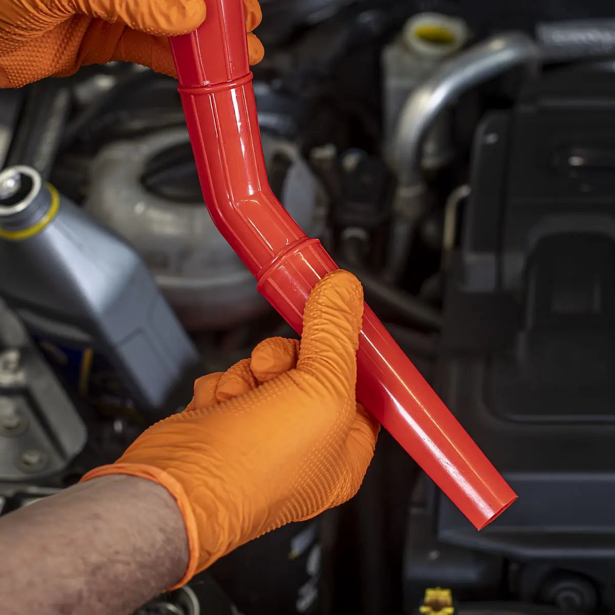 Sealey Angled Spout Oval Funnel with Filter 200mm - Medium White Rose Tools