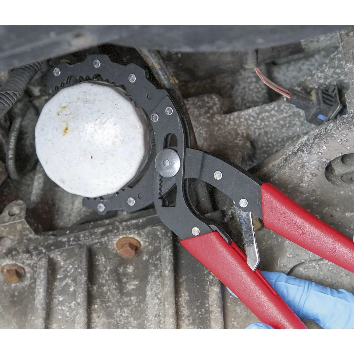 Sealey Auto-Adjusting Oil Filter Pliers Serrated Jaws Layered Steel