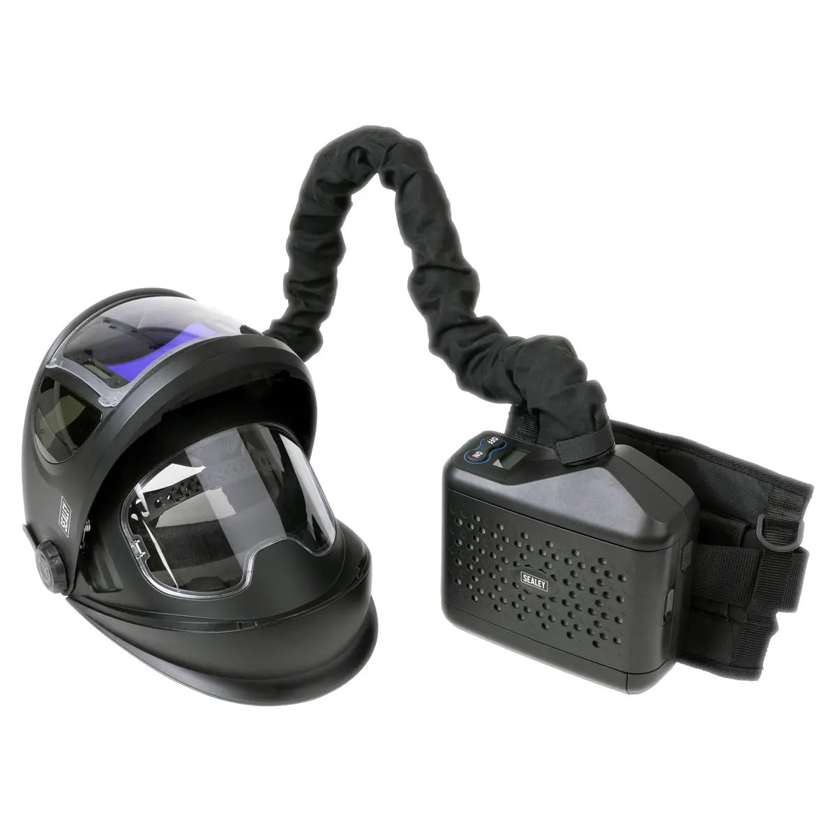Sealey Auto Darkening Welding Helmet with TH3 Powered Air Purifying Respirator (PAPR) White Rose Tools