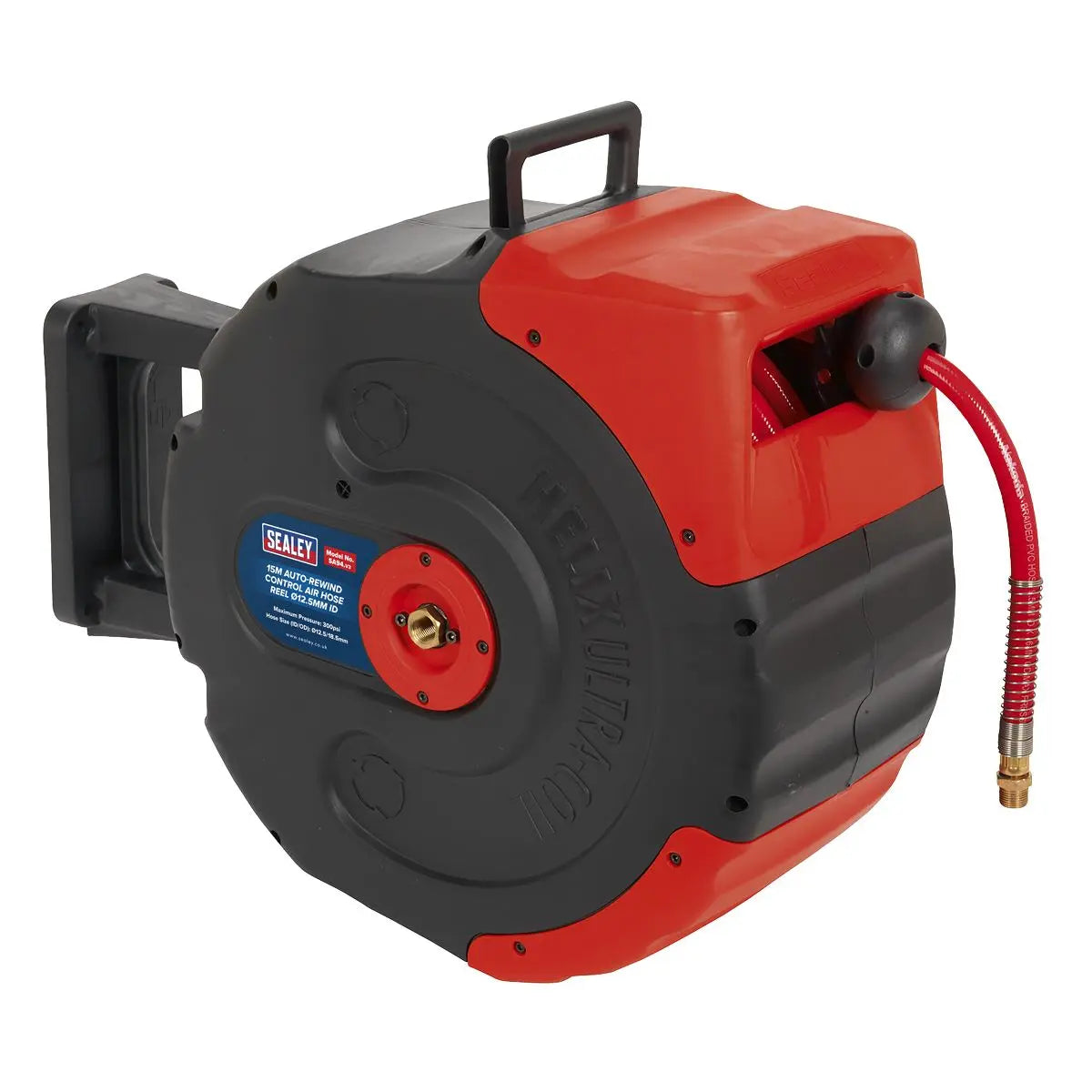 Sealey Auto-Rewind Control Air Hose Reel 15m Ø12.5mm ID