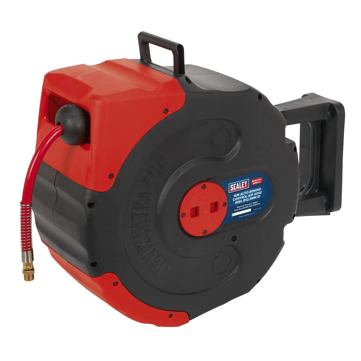 Sealey Auto-Rewind Control Air Hose Reel 15m Ø12.5mm ID