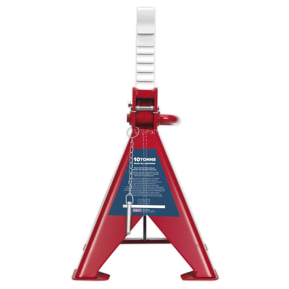 Sealey Auto Rise Ratchet Axle Stands (Pair) 10 Tonne Capacity per Stand - White Rose Tools