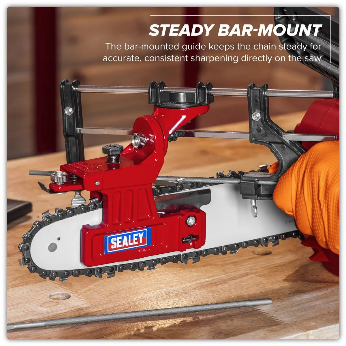 Sealey Bar Mounted Chainsaw Chain Sharpening Guide White Rose Tools