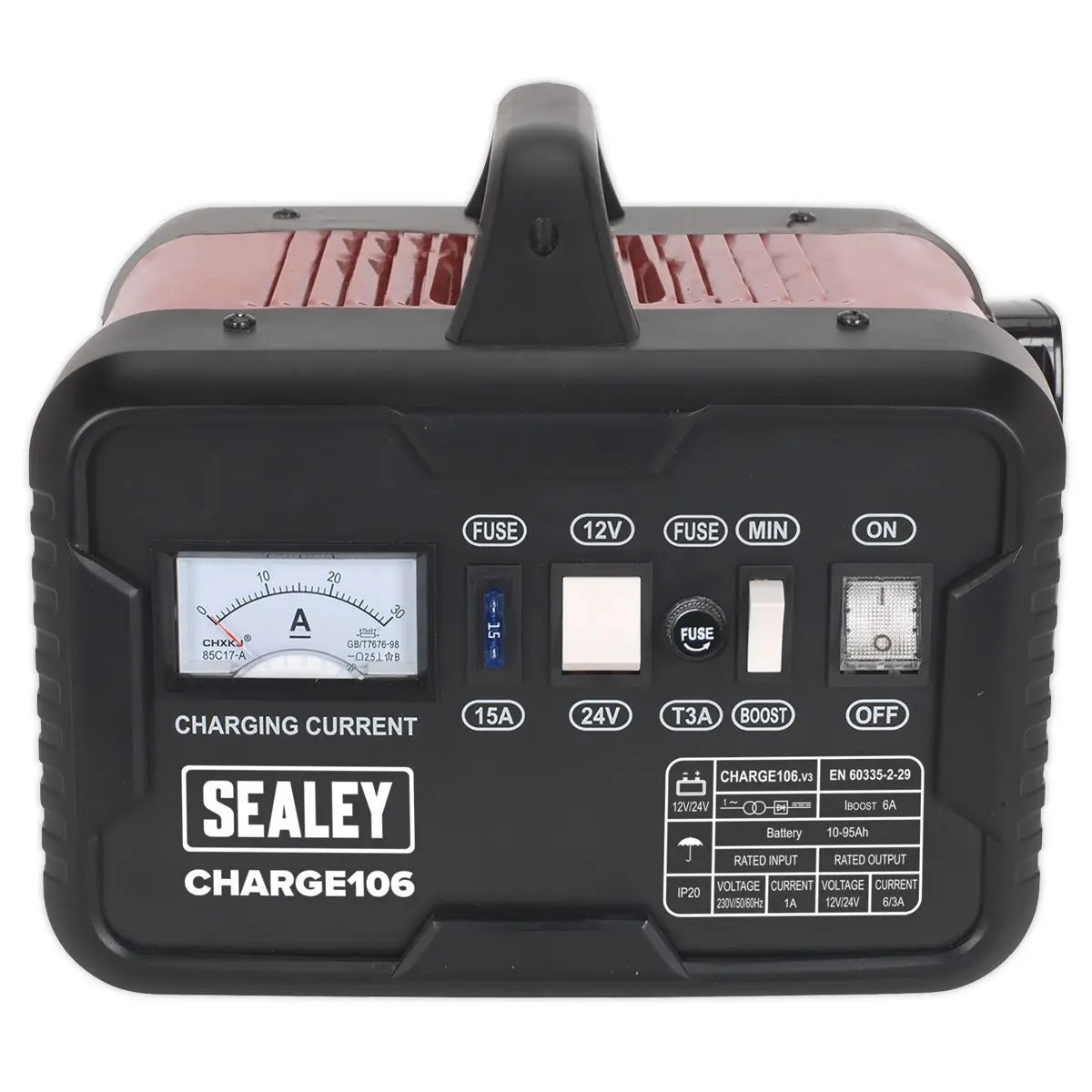 Sealey Battery Charger 8A 12/24V 230V