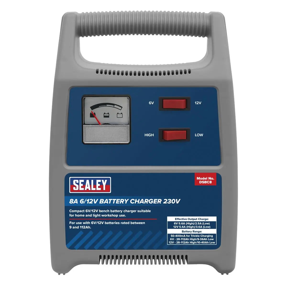 Sealey Battery Charger 8A 6/12V 230V