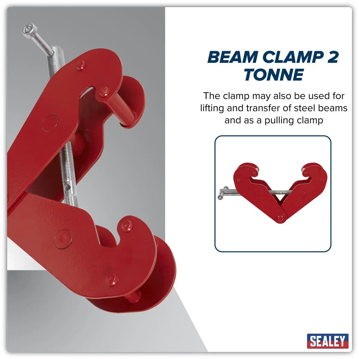 Sealey Beam Clamp 2 Tonne White Rose Tools
