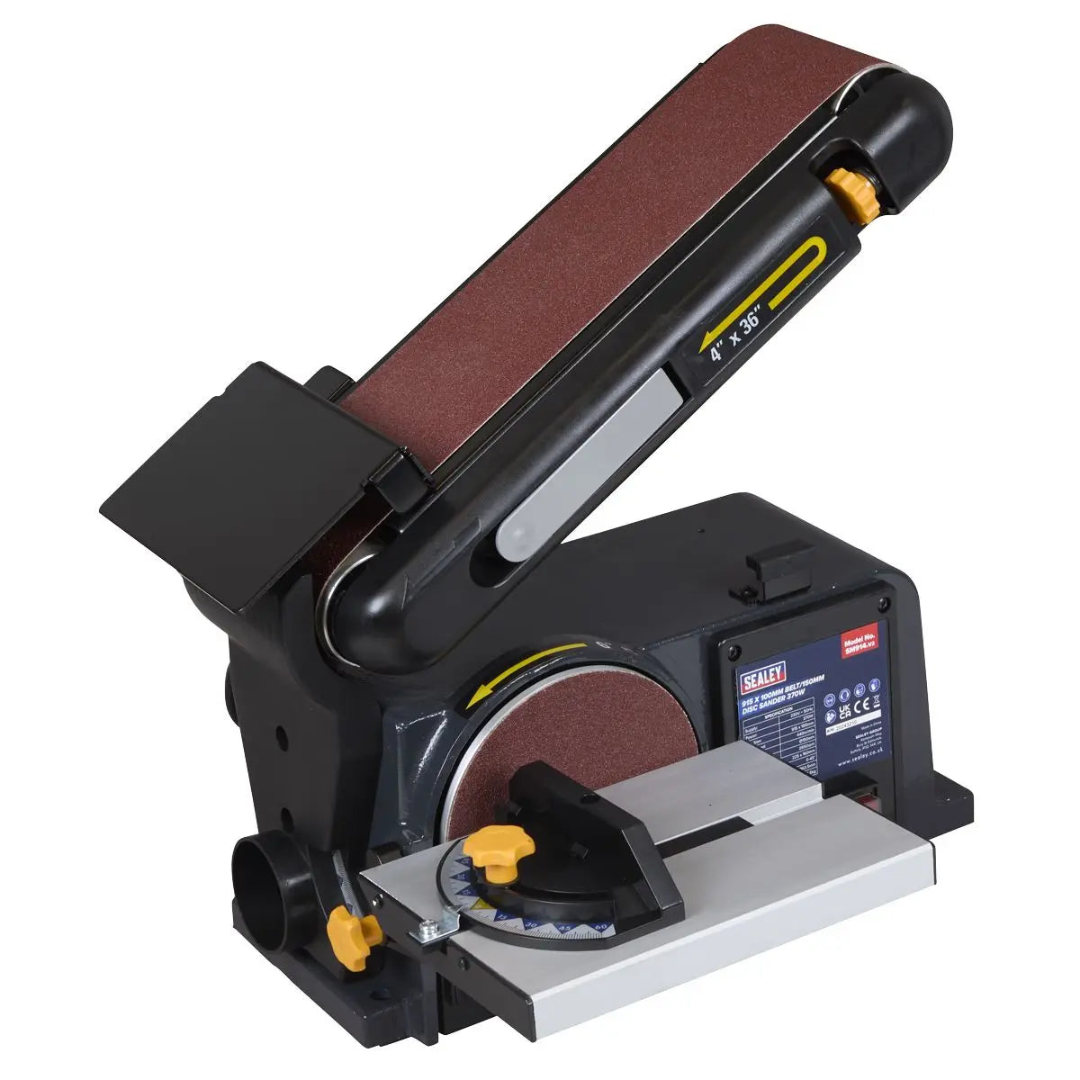 Sealey Belt/Disc Sander 915 x 100mm/Ø150mm 370W/230V White Rose Tools
