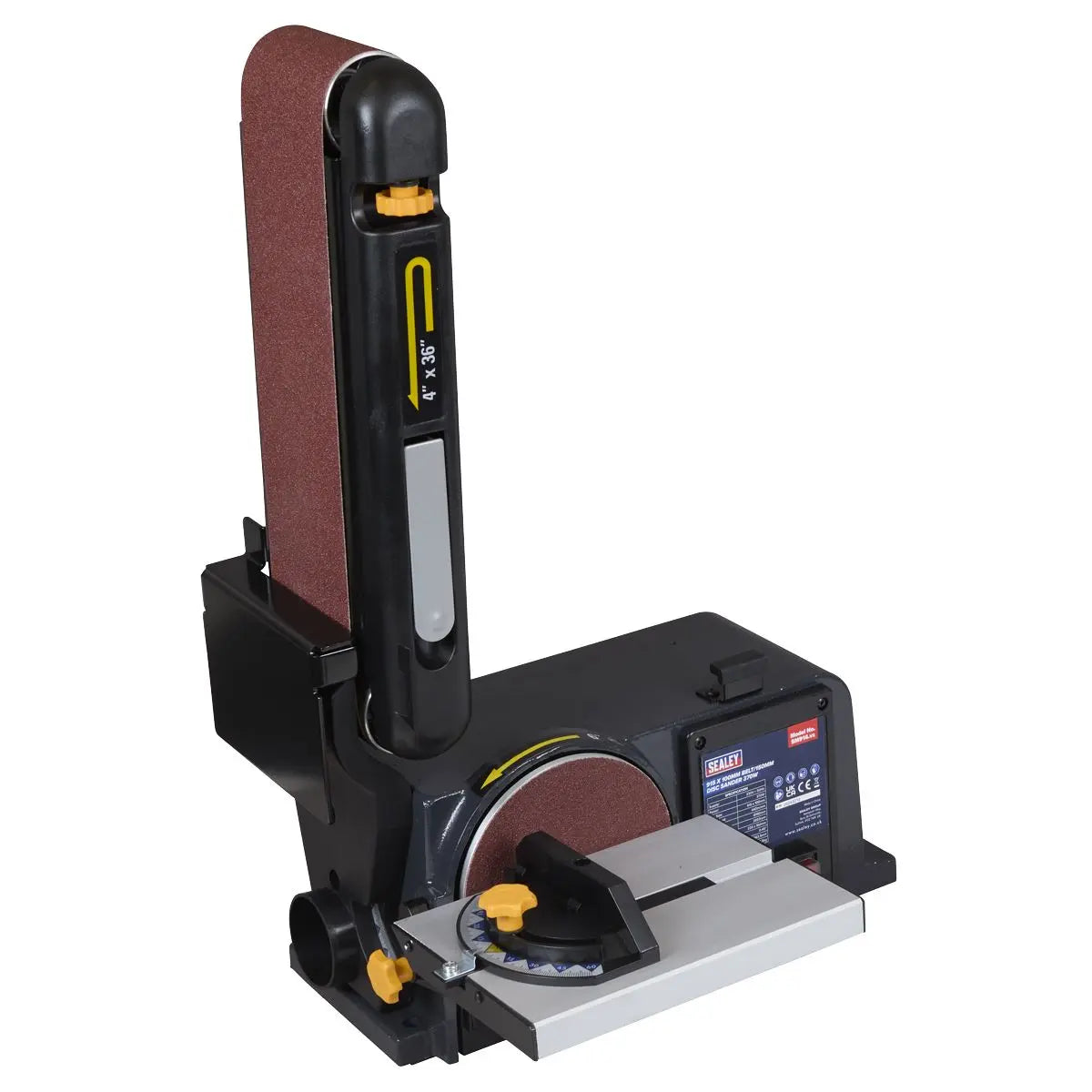 Sealey Belt/Disc Sander 915 x 100mm/Ø150mm 370W/230V White Rose Tools