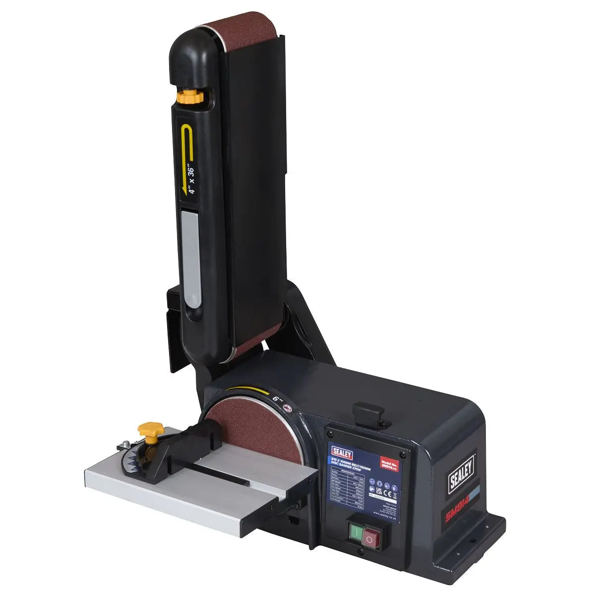 Sealey Belt/Disc Sander 915 x 100mm/Ø150mm 370W/230V White Rose Tools