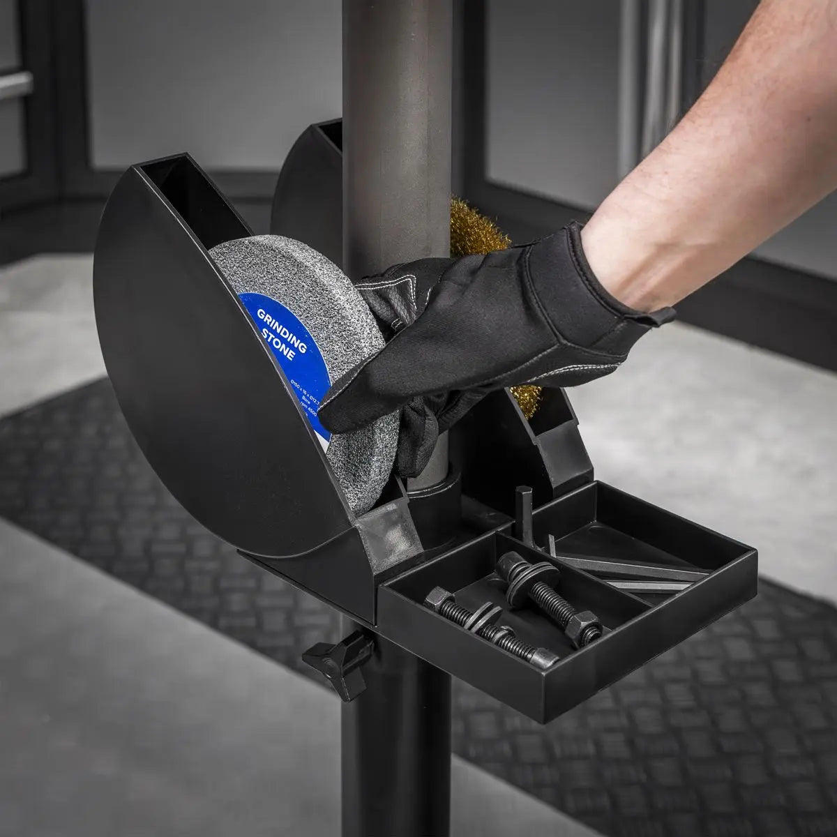 Sealey Bench Grinder Floor Stand Adjustable White Rose Tools