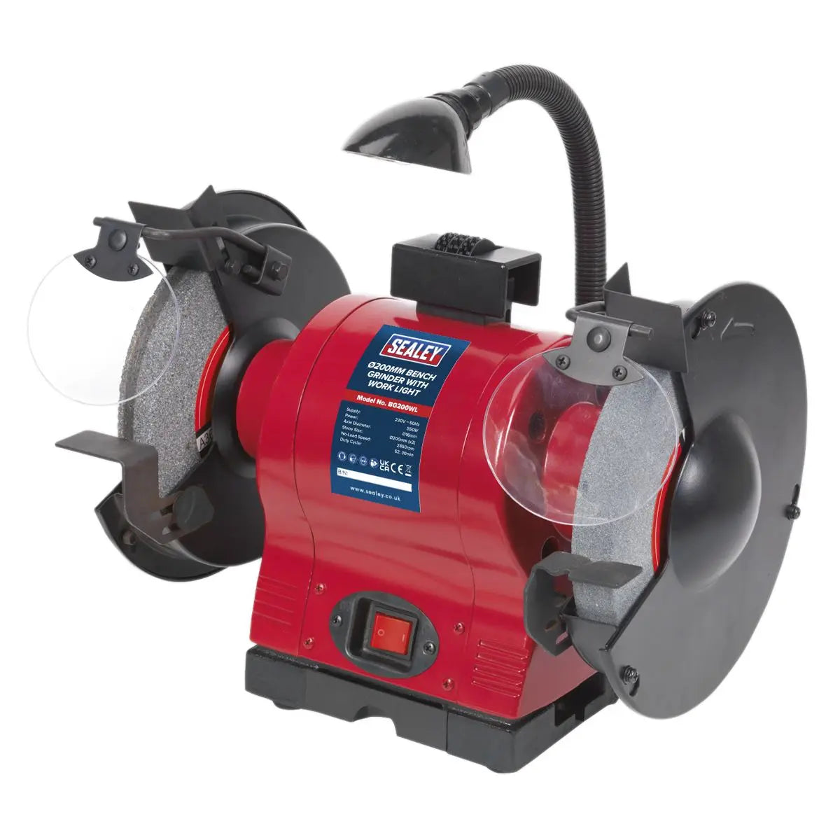 Sealey Bench Grinder Ø200mm with Worklight 550W/230V