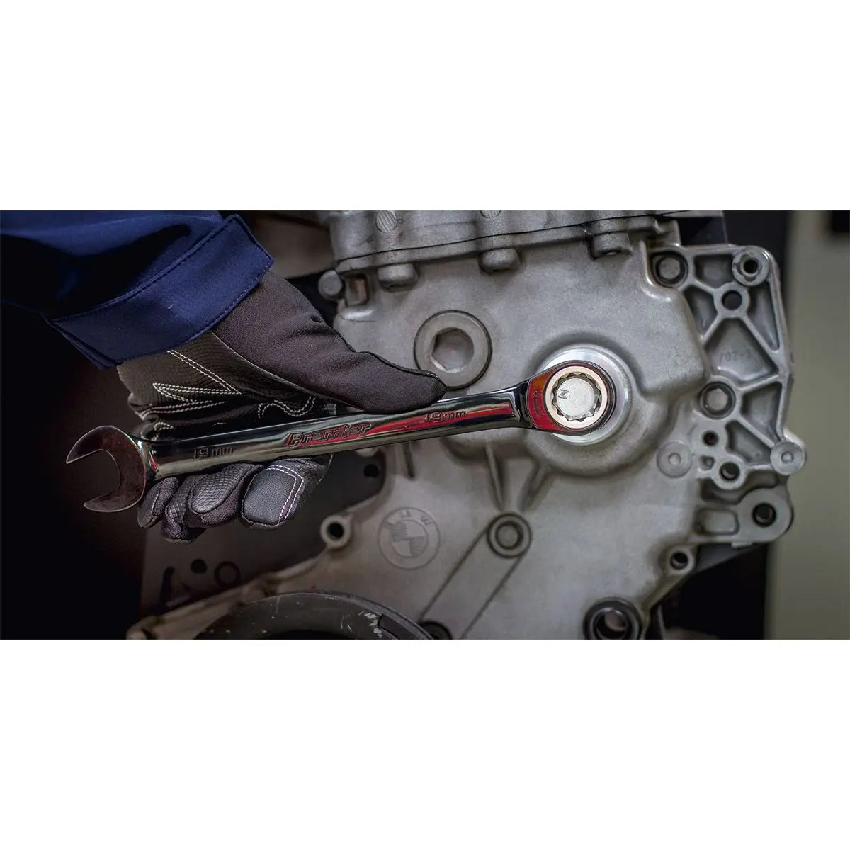 Sealey Black Series 7 Piece Combination Ratchet Spanner Set 8-19mm Slim Style