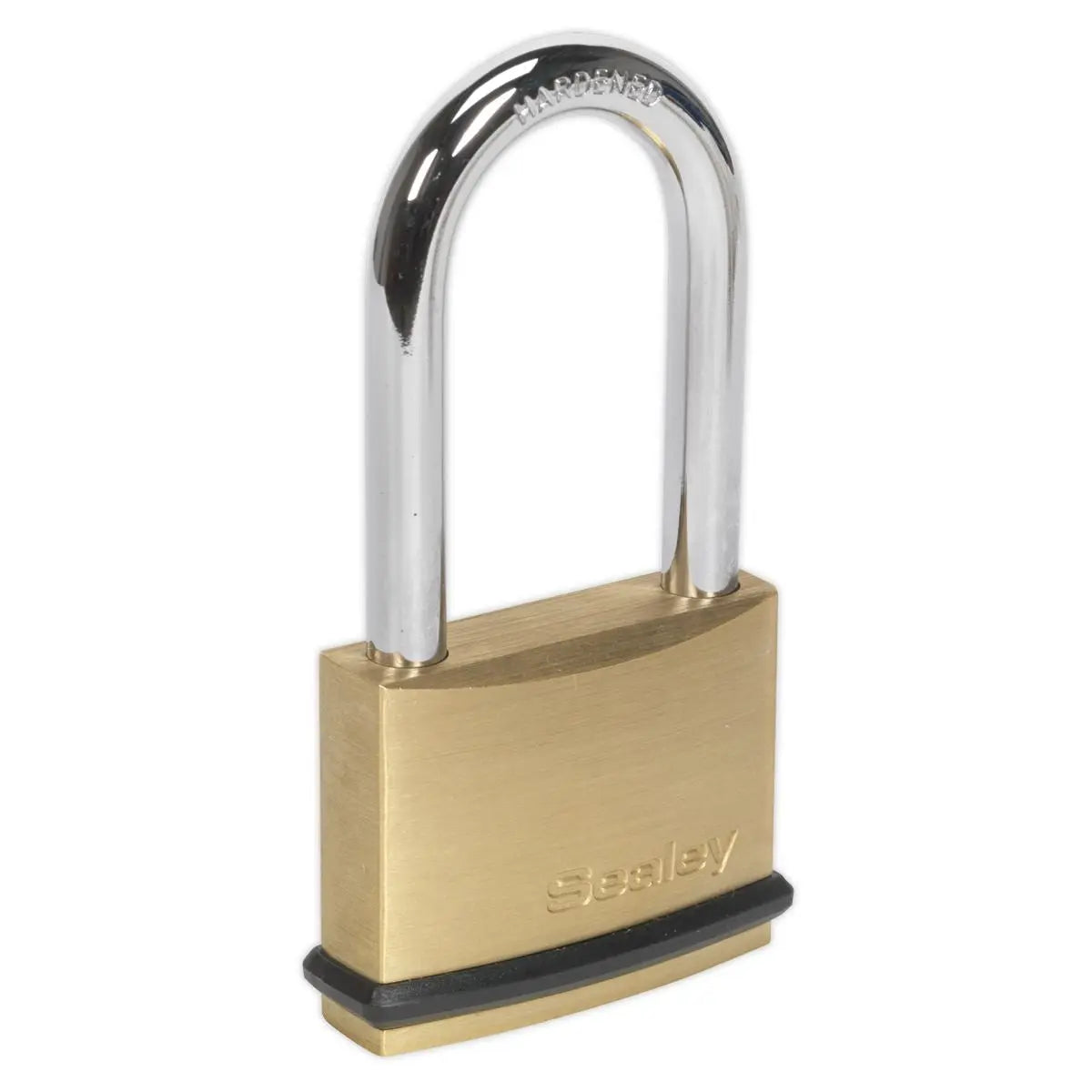 Sealey Brass Body Padlock Long Shackle 50mm White Rose Tools
