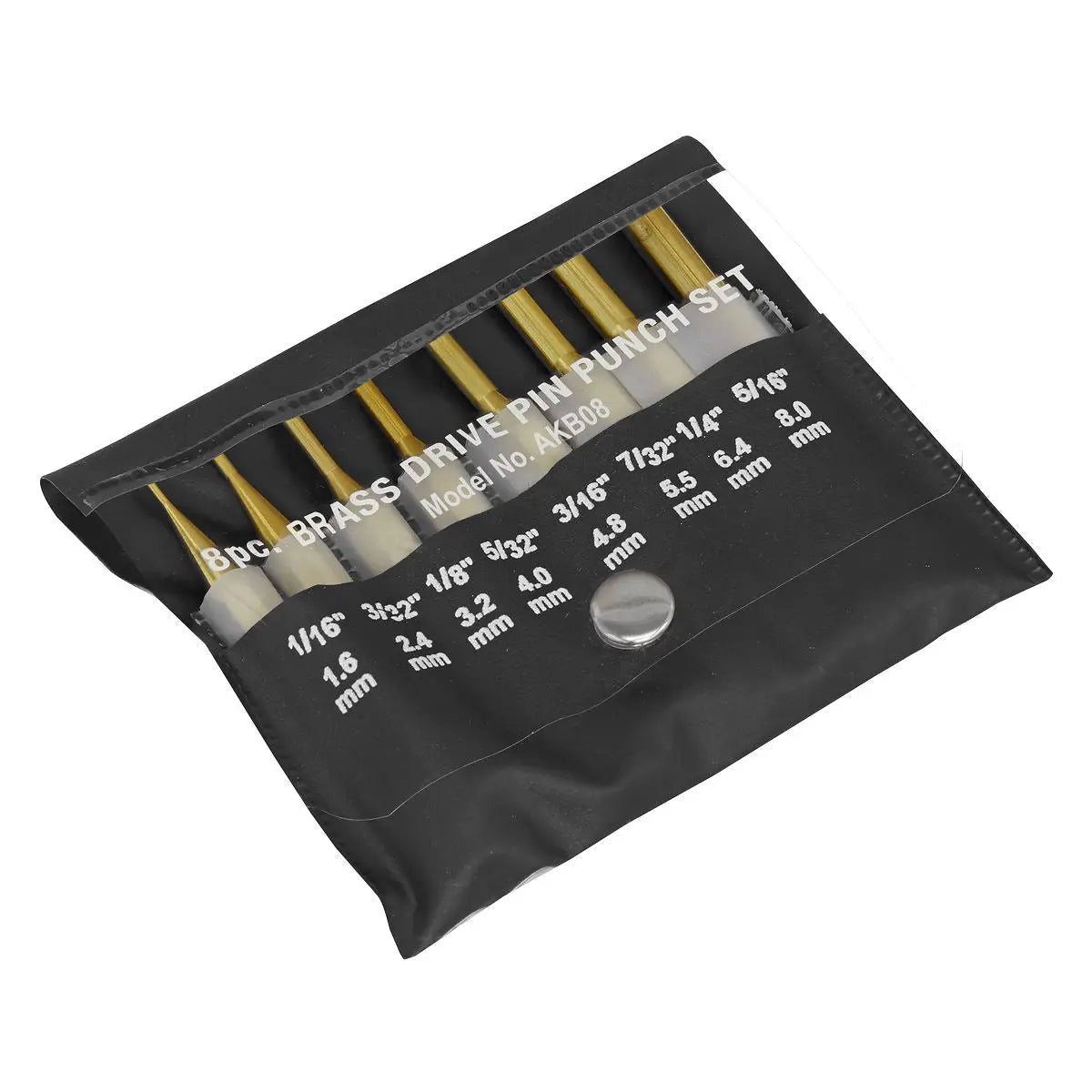 Sealey Brass Pin Punch Set 8pc White Rose Tools