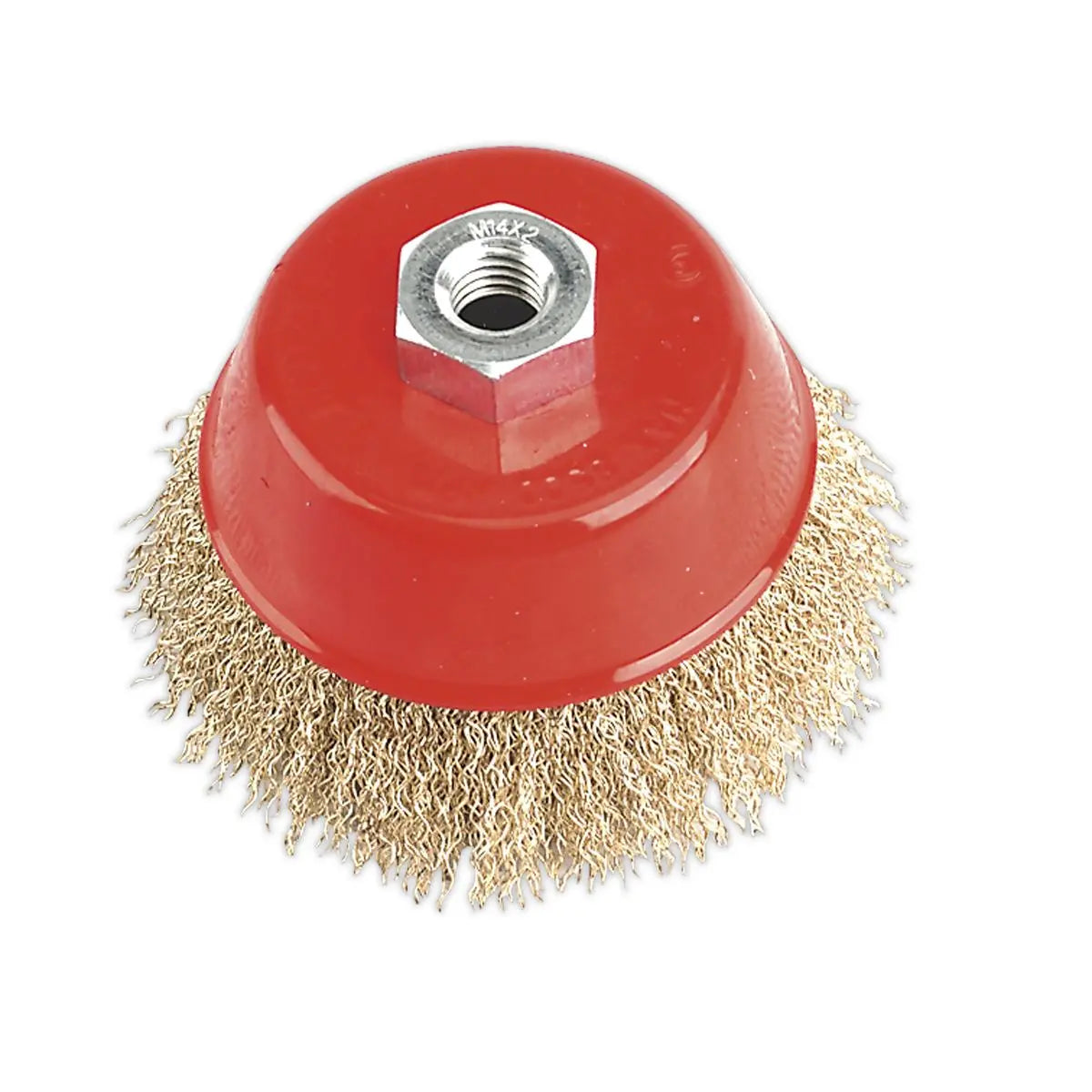 Sealey Brassed Steel Crimped Wire Cup Brush Ø100mm M14 x 2mm