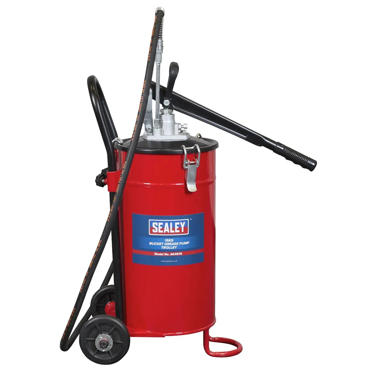 Sealey Bucket Grease Pump Trolley 15kg  White Rose Tools