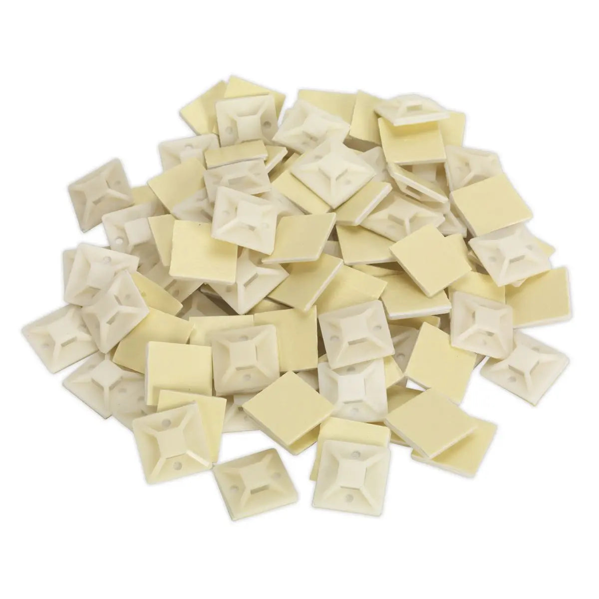 Sealey Cable Tie Mount Self Adhesive 30 x 30mm White Pack of 100
