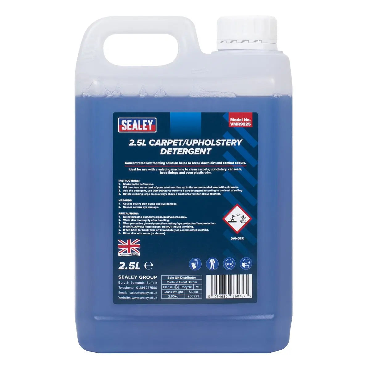 Sealey Carpet/Upholstery Detergent 2.5L White Rose Tools