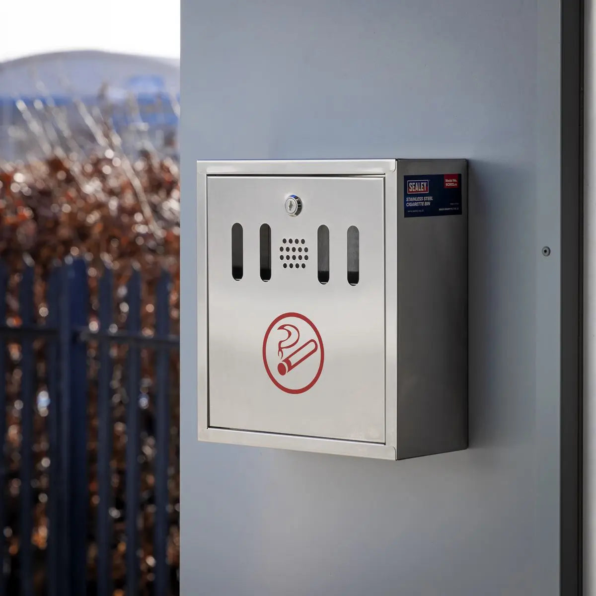 Sealey Cigarette Bin Wall-Mounting Stainless Steel