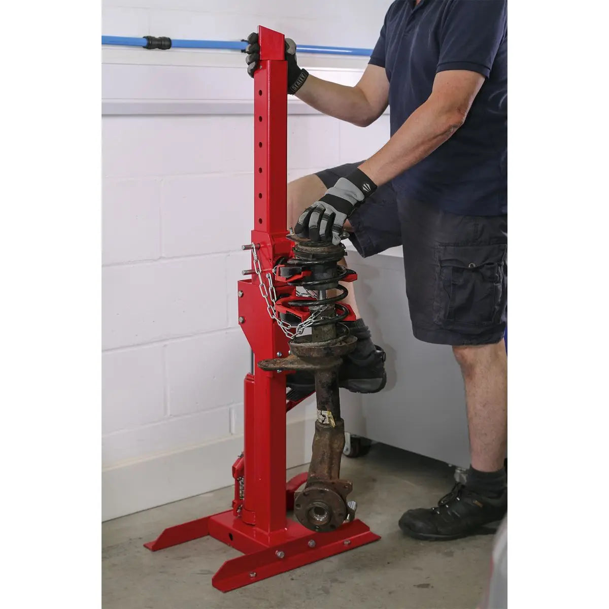 Sealey Coil Spring Compressing Station with Gauge Hydraulic 2000kg Capacity