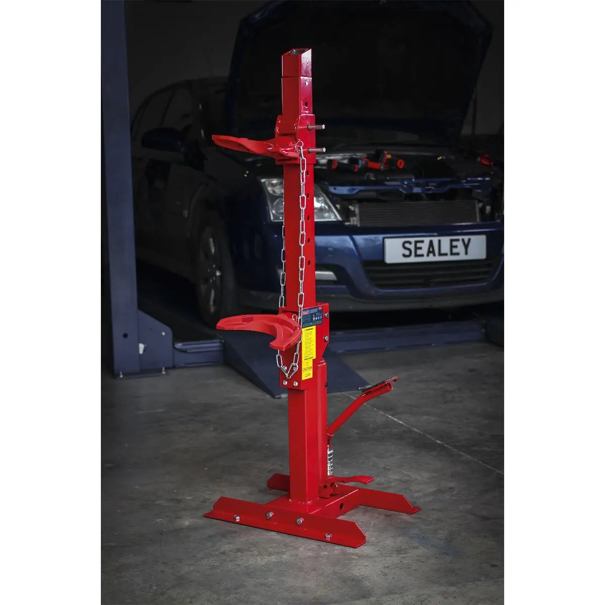 Sealey Coil Spring Compressing Station with Gauge Hydraulic 2000kg Capacity