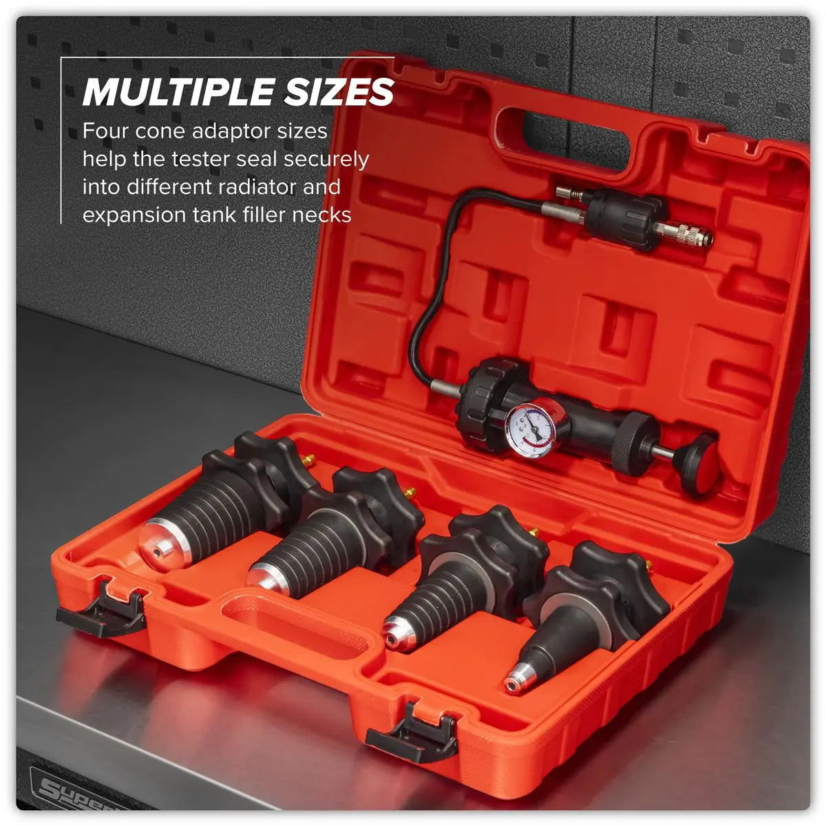 Sealey Cooling System Pressure Test Kit 5pc White Rose Tools