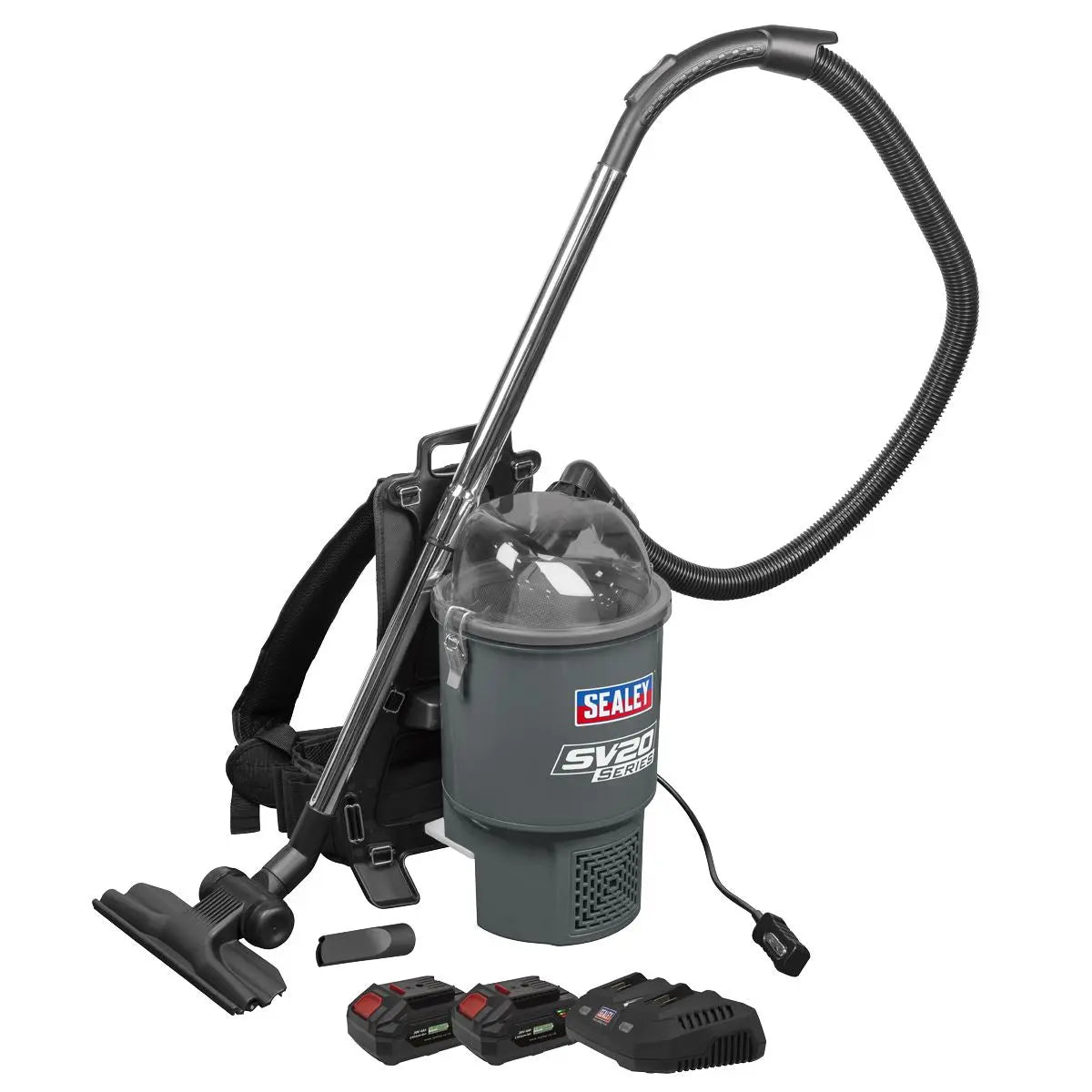 Sealey Cordless Backpack Vacuum Kit SV20 Series 40V  White Rose Tools