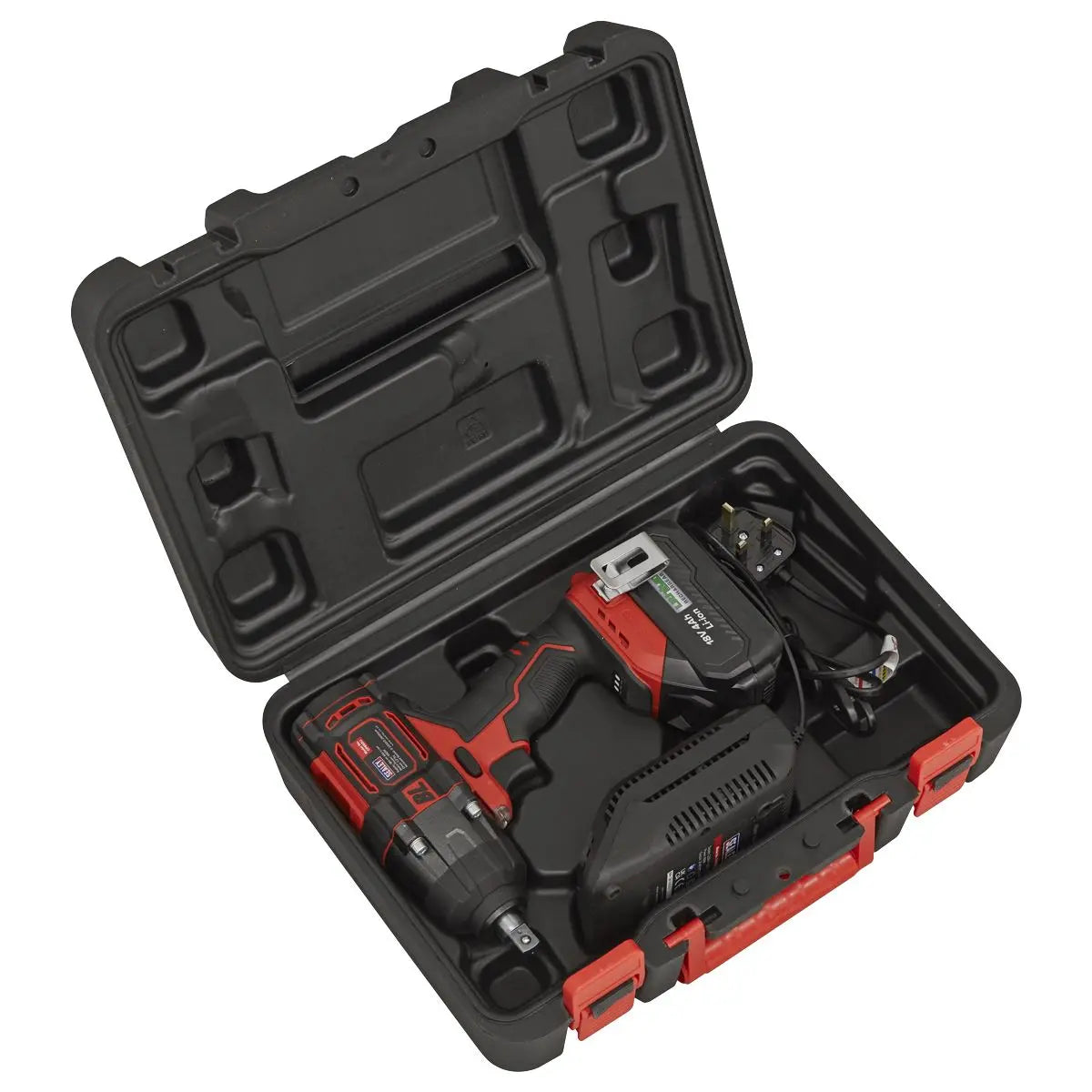 Sealey Cordless Brushless Impact Wrench 18V 4Ah Lithium-ion 1/2"Sq Drive White Rose Tools