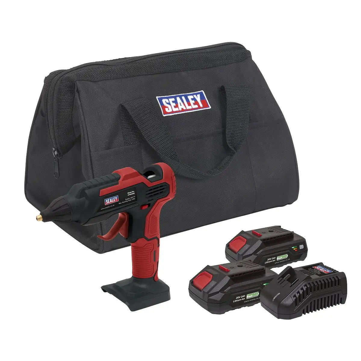 Sealey Cordless Glue Gun Kit 20V 2Ah SV20 Series - 2 Batteries