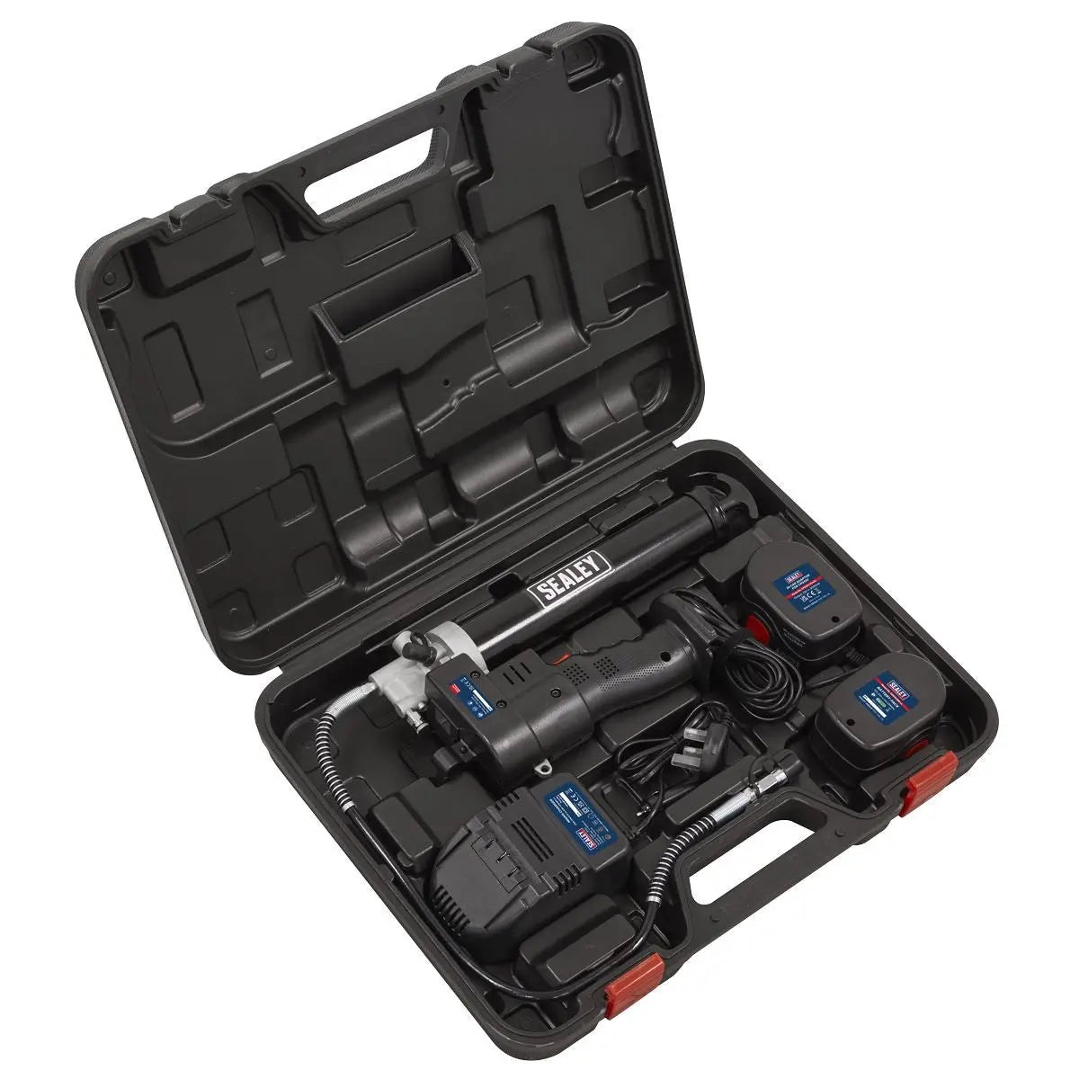 Sealey Cordless Grease Gun 12V Lubricant Dispenser Gun 1.7Ah Battery Charger