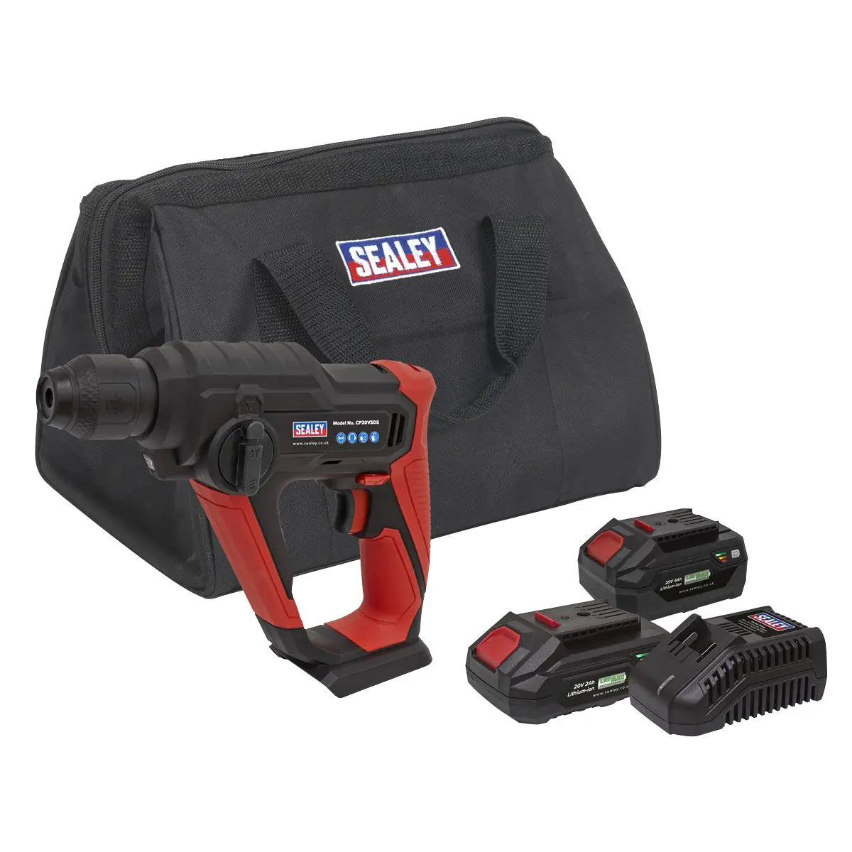 Sealey Cordless Rotary Hammer Drill Kit 20V SV20 Series SDS Plus - 2 Batteries