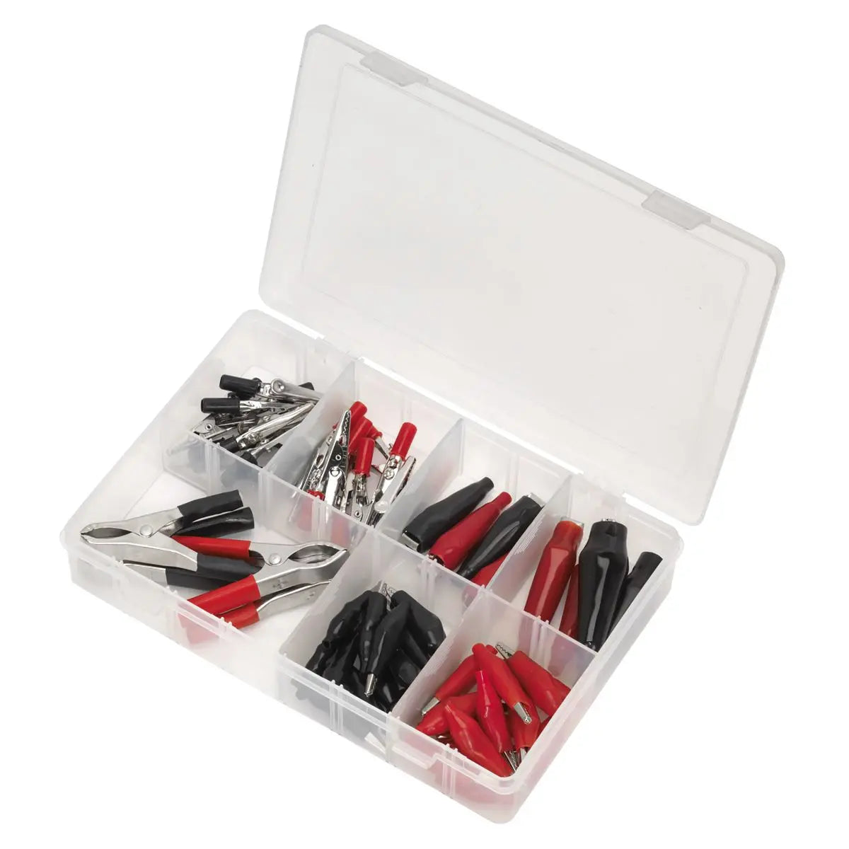 Sealey Crocodile Clip Assortment 60pc Black & Red