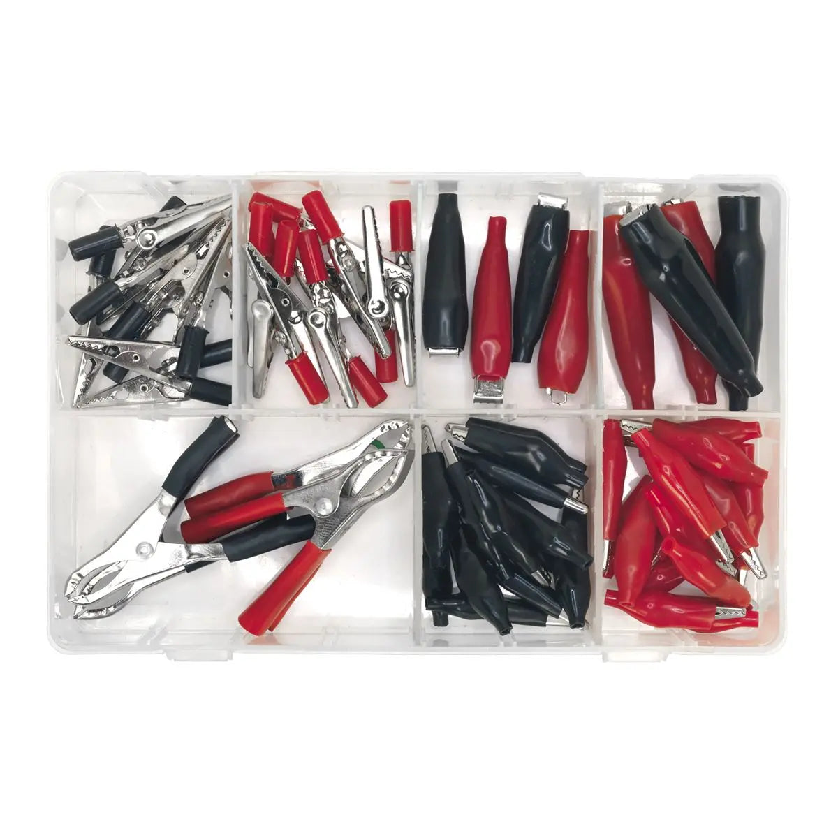 Sealey Crocodile Clip Assortment 60pc Black & Red