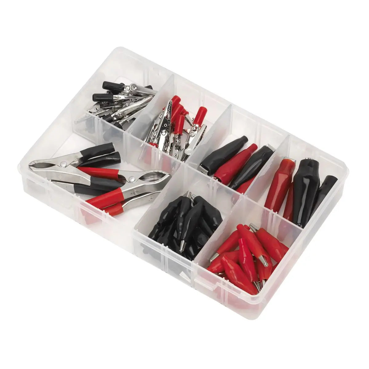 Sealey Crocodile Clip Assortment 60pc Black & Red
