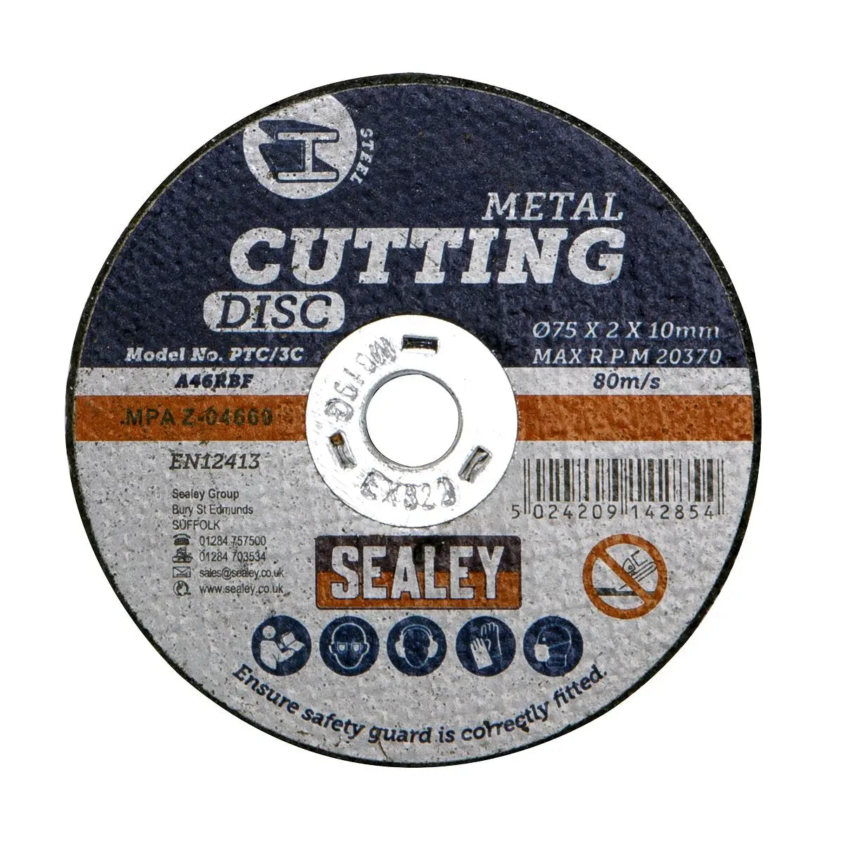 Sealey Cutting Disc Pack of 100 Ø75 x 2mm Ø10mm Bore