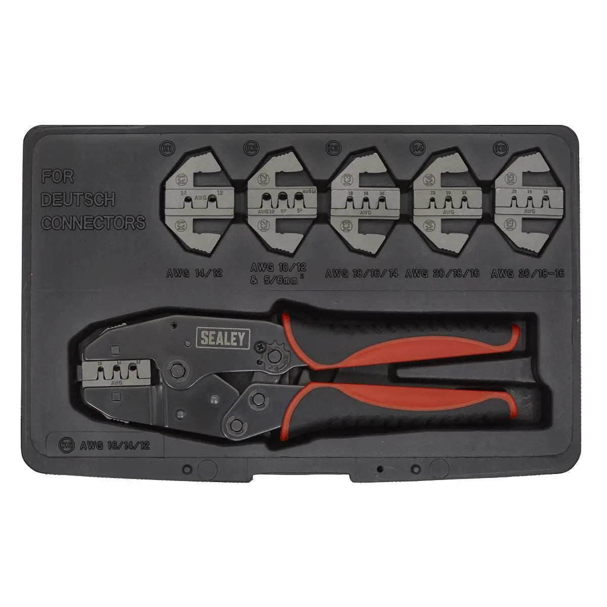 Sealey Deutsch Connector Plier Set 7 Piece Electrical Crimp Tool 10-20 AWG