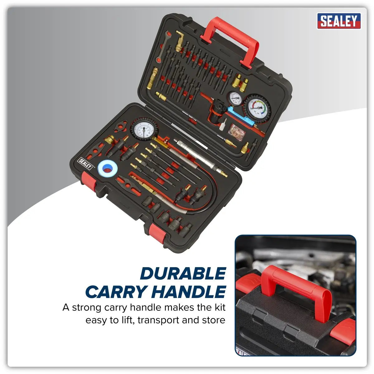 Sealey Diesel/Petrol Master Compression & Leakage Test Kit 46pc White Rose Tools