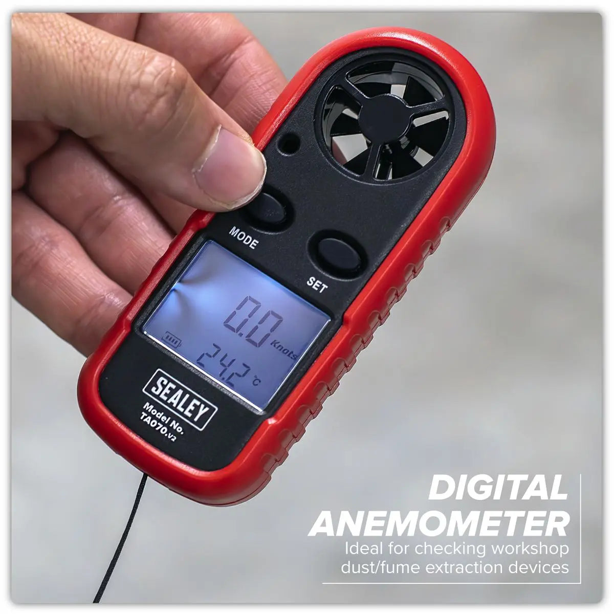 Sealey Digital Anemometer with Beaufort Scale White Rose Tools