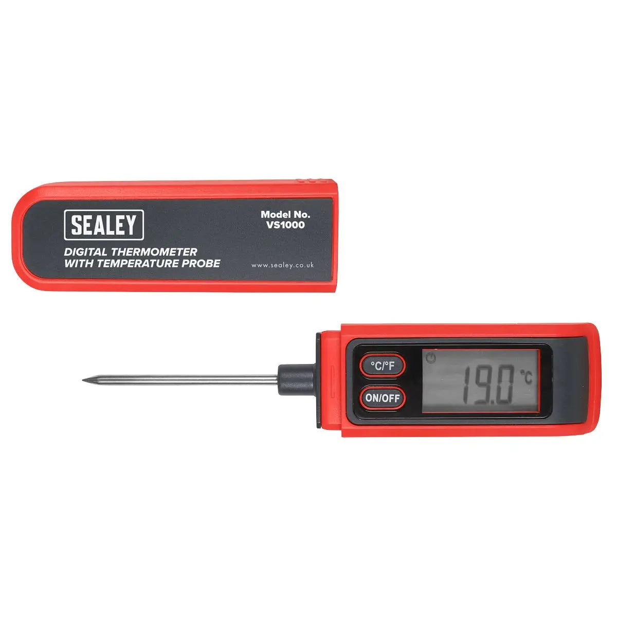 Sealey Digital Thermometer with Temperature Probe  White Rose Tools