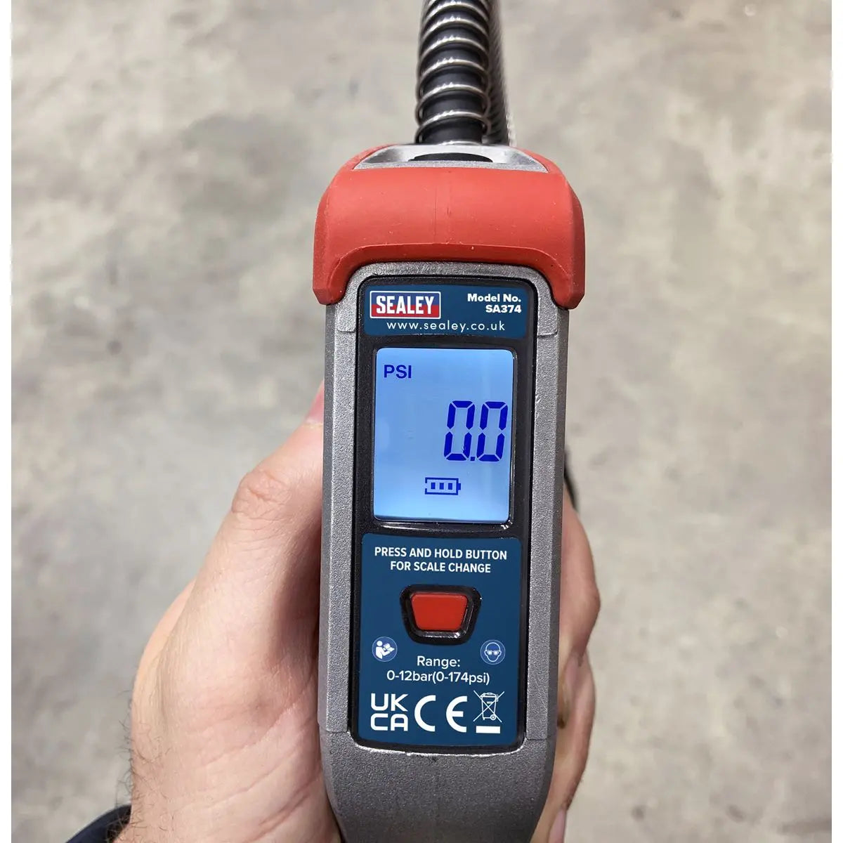 Sealey Digital Tyre Inflator 0.5m Hose with Twin Push-On Connector